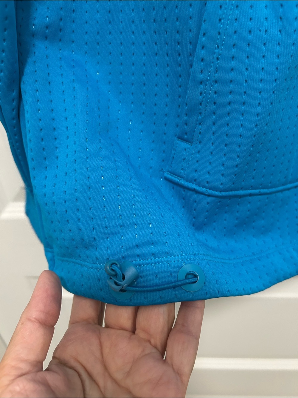 Athleta Bright Blue Quarter-Zip Hoodie Sweatshirt - Picture 5 of 10